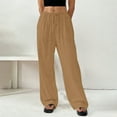 thumbnail image 4 of iHPH7 Wide Leg Pants Woman, Palazzo Pants for Women, Linen Pants Women, Wide Leg Linen Pants for Women, Gauze Pants, Brown 3XL, 4 of 9