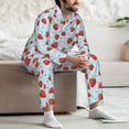 thumbnail image 7 of Lsque Strawberry Pattern Long Sleeve Pajama Set for Men - Soft 2-Piece Sleepwear and Loungewear Set with Pockets, Comfy Nightwear-Large, 7 of 7