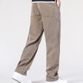 thumbnail image 6 of Mens Classic Relaxed Fit Jeans Stretch Casual Baggy Y2k Skater Vintage Plain Pants Casual Wide Leg Jeans Loose Fit Denim Pants Big & Tall Size M-5XL Coffee, 6 of 9
