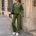 thumbnail image 4 of Evdexr Women's Lounge Sets 2 Piece Long Sleeve Henley Shirts & Pants Outfits 2026 Winter Casual Vacation Tracksuits Solid Baggy Loungewear with Pocket L, 4 of 4