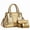Golden, variant on Fashion Crocodile - Patterned Women's Bag Set - 3 - Piece Stylish Tote (Gold)