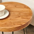 thumbnail image 5 of Rustic Old Elm Wood Round End Table Nightstand Sofa Side Table 20.5" H, 5 of 11