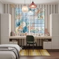 thumbnail image 4 of Blue Beach Coastal Kitchen Curtains Window Panels, Summer Nautical Coral Shell Botanical Vintage Insulated Window Treatment Curtain, Grommet Curtains for Bedroom/Living Room, 2 Piece 52"Wx84"L, 4 of 8