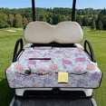 thumbnail image 3 of COEQINE 2-in-1 Golf Cart Seat Cover & Carry Bundle, Folds Like a Bag with Handle, Universal Fit for Two-Seaters, 4 Storage Pockets, Machine Washable Polyester, Sea Turtle Coral Purple, 3 of 8