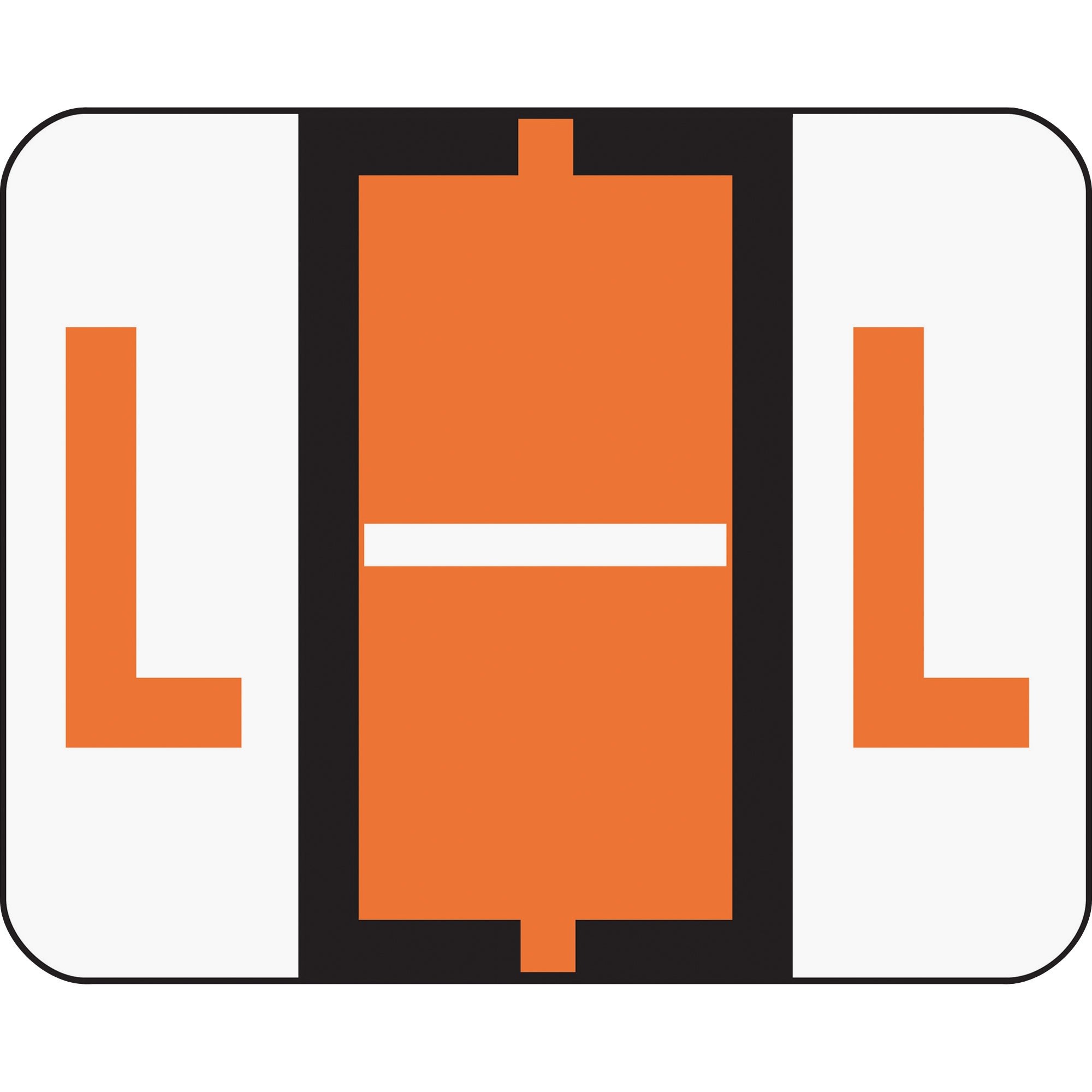 Smead 67082 A-Z Color-Coded Bar-Style End Tab Labels, Letter L, Dark Orange, 500/Roll - image 3 of 3
