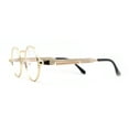 thumbnail image 3 of Steam Punk Round Circle Lens Metal Rim Retro Victorian Spring Arm Sunglasses Gold Clear, 3 of 4
