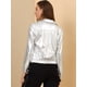 thumbnail image 5 of Chaquede chándal pamujer Chaquemetálide manlarbrillante holográficon cremalleen parte delantePlaL, 5 of 6