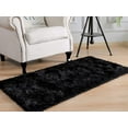 thumbnail image 2 of Luxury Fluffy Area Rug Runner Modern Shag Rugs for Bedroom Living Room, Super Soft and Comfy Carpet, Cute Carpets for Kids Nursery Girls Home, 2x4 Feet Black, 2 of 7