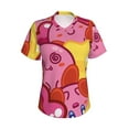 thumbnail image 4 of Cute Pink Kirby Women's T Shirts V-Neck Tee Shirt Casual Short Sleeve T-Shirt Soft 3D Printed Summer Tee Tops Shirt Small, 4 of 8