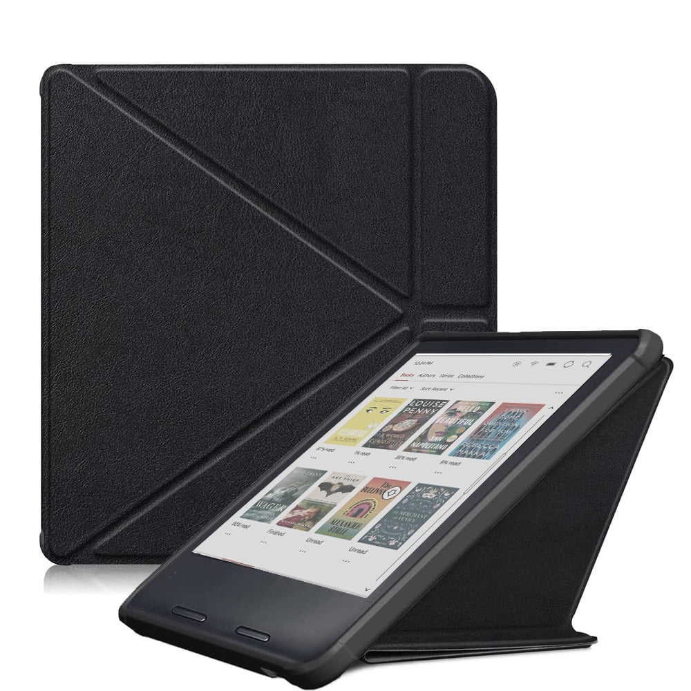 Kobo Libra Colour SleepCover Case - Black Vegan Leather With Built