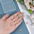 thumbnail image 2 of 1set 6pcs 3 styles Brass Micro Pave Cubic Zirconia Pendants Flower with Glass Golden 16~18x13.5~16x2.5~3.5mm Hole: 1.2~1.4mm Brass+Glass, 2 of 4