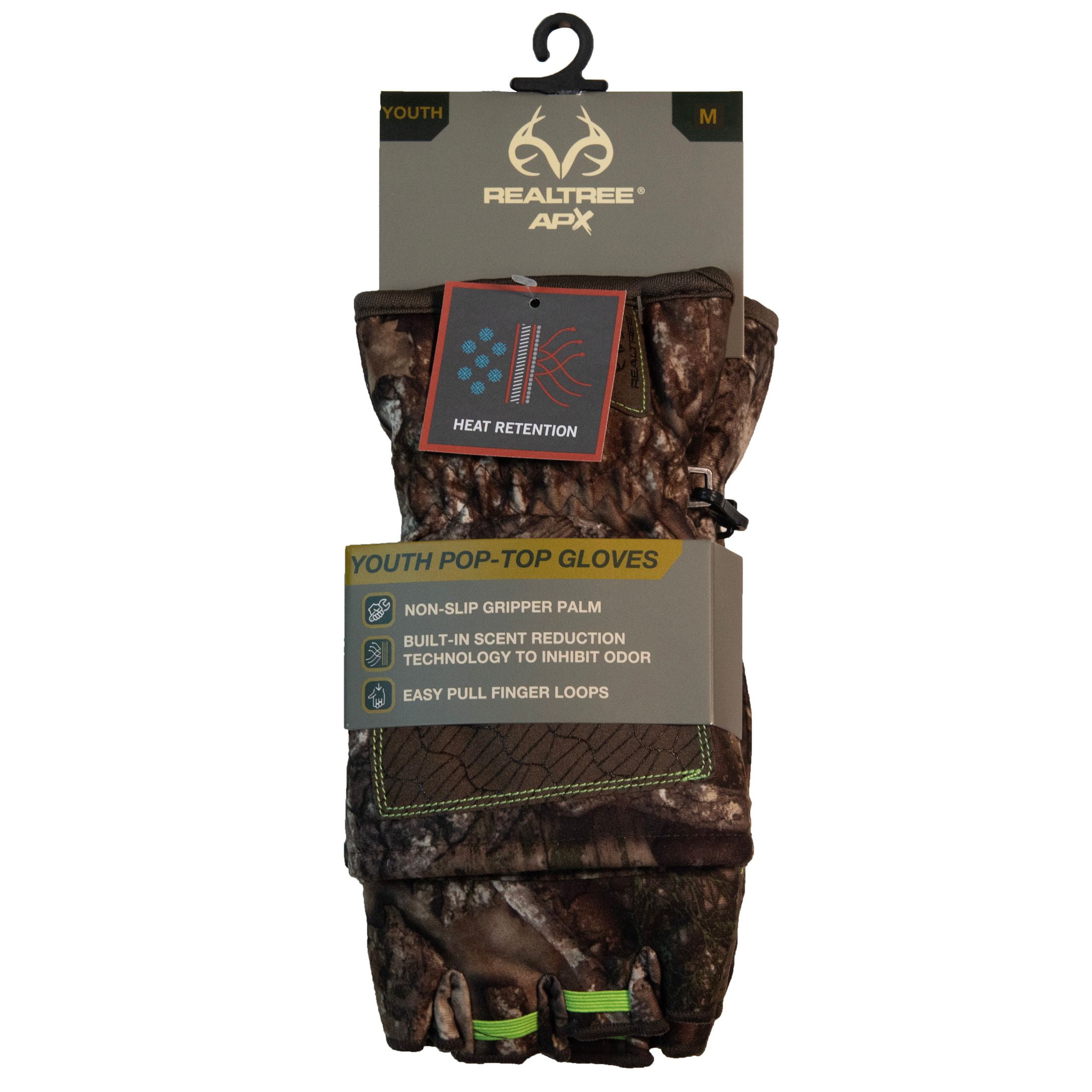 Realtree APX Youth Pop-Top Hunting Gloves, Unisex