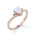 thumbnail image 4 of JeenMata Anillo de Compromiso con Ópalo de Fuego Azul en Forma de Lágrima y Moissanita de 0,80 TCW en Oro Rosa de 18 K sobre Plata, 4 of 6