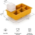 thumbnail image 2 of XXL Ice Cube Trays - 6 XXL Ice Cubes Per Tray (12 Ice Cubes) - BPA Free - Easy Release - Dishwasher Safe - Black/Yellow, 2 of 5