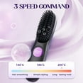 thumbnail image 4 of Go Brush Pro, Cordless Hair Straightener Brush, Portable Mini Hair Straightening Brush with 3 Temperature Settings & LED Display, USB Rechargeable Fast Heating Hairs Brush for Travel (Black), 4 of 7