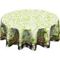 thumbnail image 1 of St Patrick''s Day Gnome Tablecloth Round 60 Inch Green Shamrock Decorative Table Cloth Holiday Washable Table Cover for Kitchen Dining Room, 1 of 6