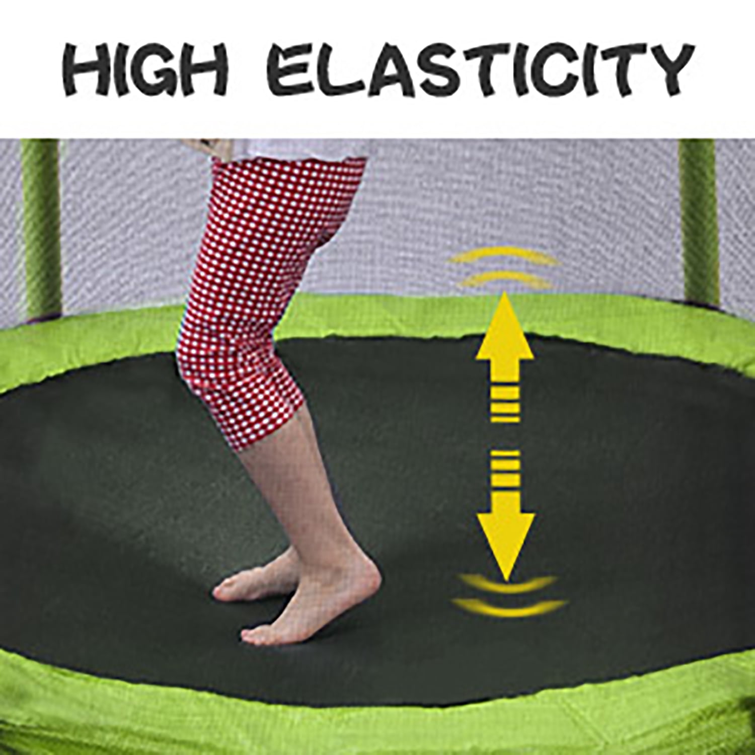 Kadyn 5.5FT Children Trampoline, Metal Mini Small Trampolines with Enclosure, Basketball Hoop and Ball Included, Indoor Outdoor Mini Trampoline for Kids, Green Kadyn 5.5FT Children Trampoline, Metal Mini Small Trampolines with Enclosure, Basketball Hoop and Ball Included, Indoor Outdoor Mini Trampoline for Kids, Green