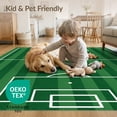 thumbnail image 4 of ODIKA 6'x9' Washable Area Rug Doormat Door Football Pitch Athletic Field Layout Soccer Themed for Family Room, Living Room, Master Bedroom, Non-Slip, Easy Care, 4 of 7