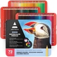 thumbnail image 1 of Arteza Lápices de acuarela, 72 lápices de colores para artistas, lápices de acuarela en caja de hojalata, suministros de arte para colorear, mezclar y superponer, 1 of 5