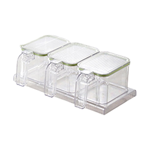 Tarro de condimentos con tapa, Base de cuchara, organizador de especias reutilizable, ollas de especias de cocina para restaurantes, mostrador de verde