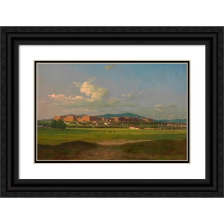 Josef Feid 14×11 Black Ornate Wood Framed Double Matted Museum Art Print Titled: The Arsenal in Vienna (1860)