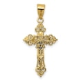 thumbnail image 4 of 14k Real Gold Crucifix Cross Pendant for Men and Women INRI Fleur de Lis Religious Necklace Christian Catholic Faith Jewelry Yellow or White Gold Spiritual Charm with Christ Figure, 4 of 6