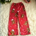 thumbnail image 2 of Fuzzy Christmas  Pajama Pants for Women Men Couples Flannel Pjs Pants  Plush Pajama Bottom Costume Sleepwear Matching Pajamas Halloween Christmas Gifts, 2 of 3