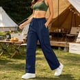 thumbnail image 5 of Maplenight Womens Hiking Pants Lightweight Quick Dry Cargo Pants Elastic Waist Wide Leg Pants Outdoor Travel Casual Trousers with Multi Pockets, 5 of 9