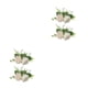 thumbnail image 1 of Inteprter 2 uds decoración de pastel de bodas rosa verde hojas planta fiesta doble flores dobles 2Conjunto, 1 of 6