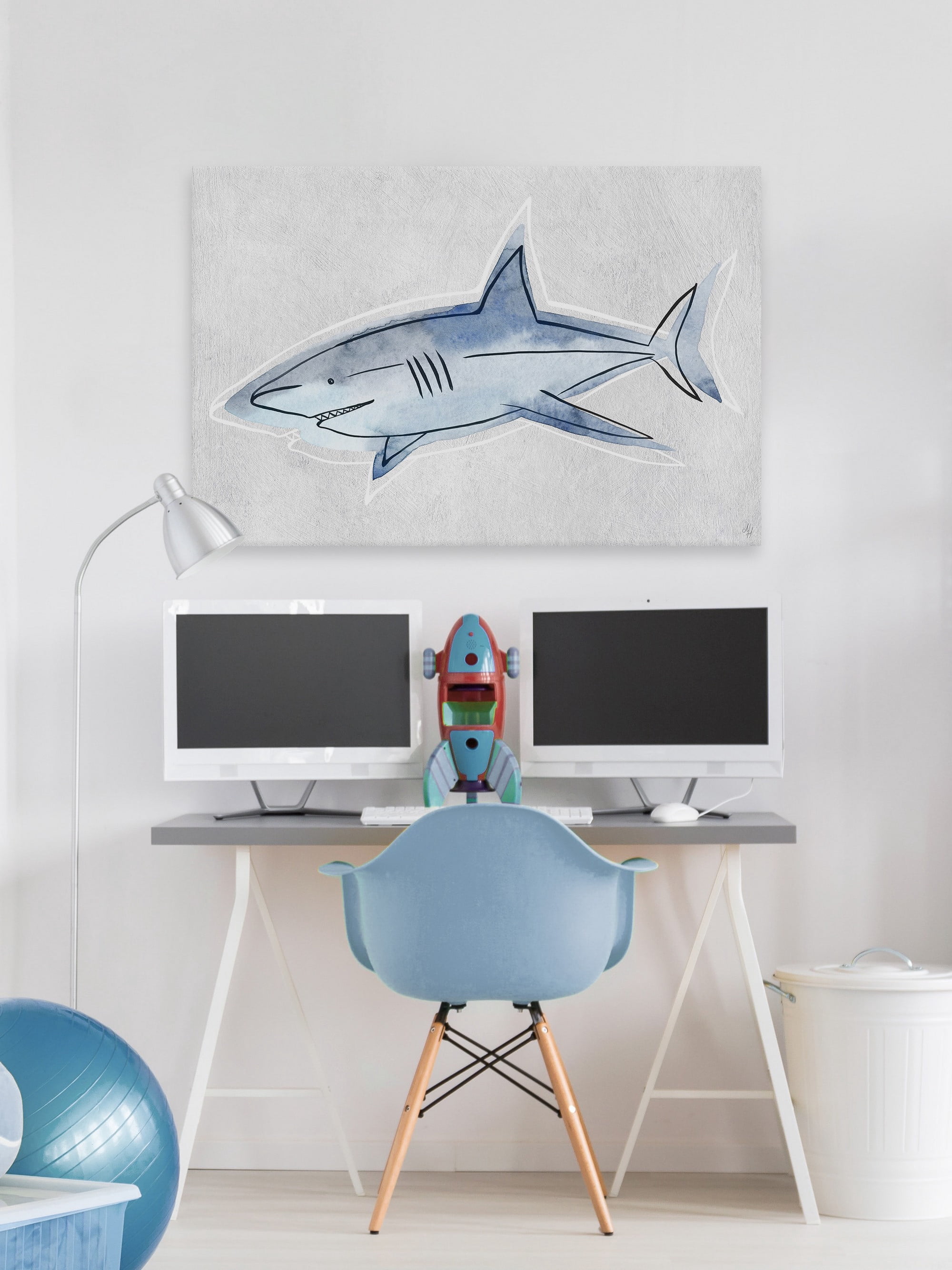 Marmont Hill The Great Shark Canvas Wall Art