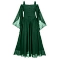 thumbnail image 1 of Fankiway Robe Midi à Manches Évasées Gothique pour Femmes Robe Noire Foncée en Maille Double Couche Robes d'Été pour Femmes Robes pour Femmes Grande Taille Liquidation, 1 of 4