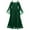 Green, variant on Mesh Patchwork Cape Sleeve Suspender Cold Shoulder Goth Dresses Corset High Waist Ruffle Flowy Solid Vintage Dress Women