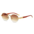 thumbnail image 3 of 6036 Gafas de sol de metal con montura redonda y ribete de diamantes Gafas de sol de moda Street Photo, 3 of 6