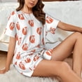 thumbnail image 4 of Honeii Orange Fox for Women's Summer Pajama Set featuring Soft Short Sleeve Shirt & Matching Bottoms with Convenient Pockets for Relaxed Home Wear-4X-Large, 4 of 6