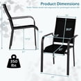 thumbnail image 3 of Gymax Patio Dining Chairs Set of 2 w/Metal Frame Breathable Mesh Fabric Backrest, 3 of 6