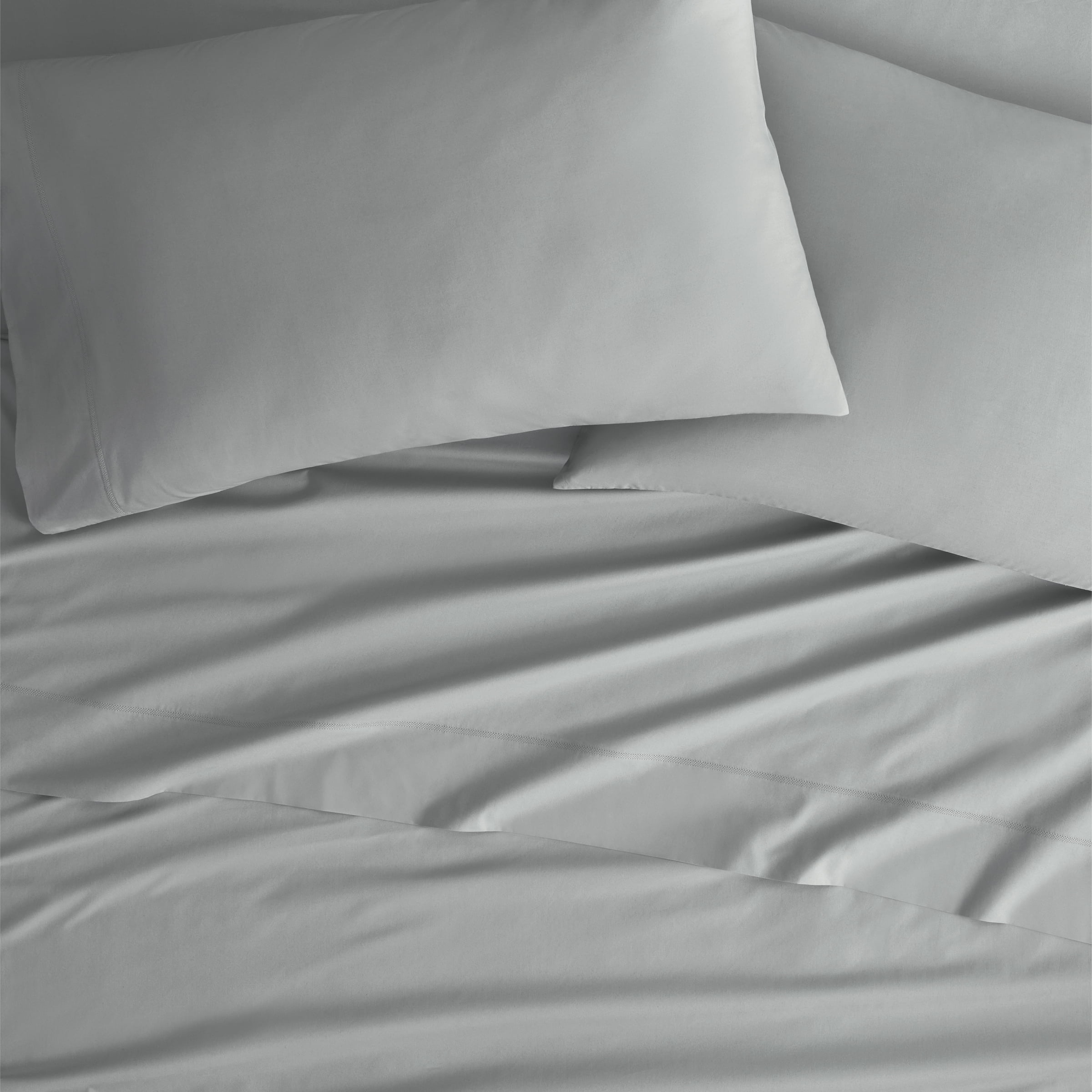 Wamsutta 1846 400 Thread Count Gray Flannel Egyptian Giza Cotton Percale Pillow Cases, King (2 Count)
