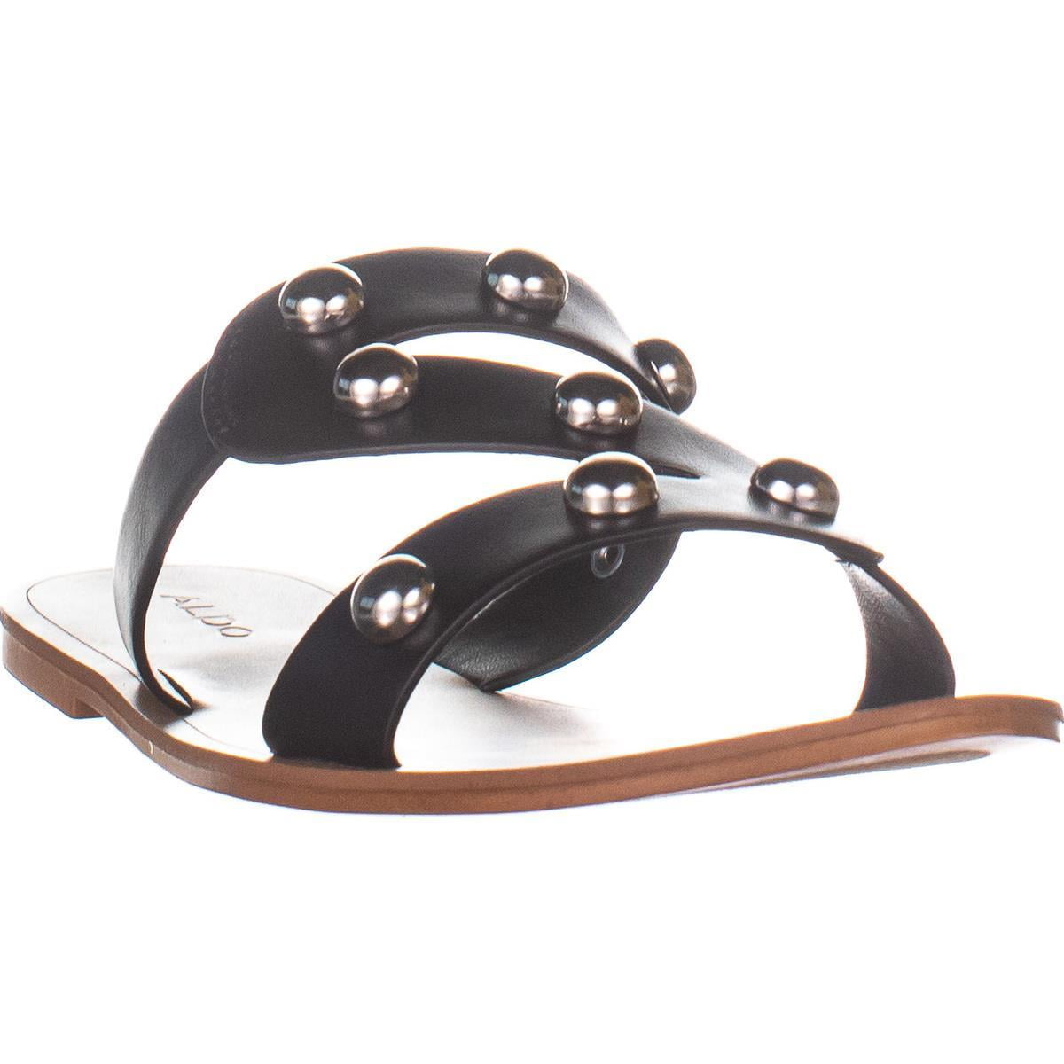 aldo black flat sandals