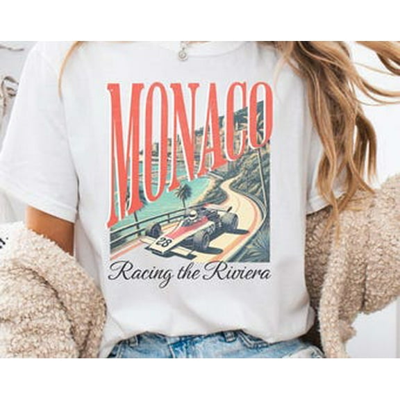 Tiny Nest Vintage Monaco Racer Shirt, Formula Racing T-Shirt, Retro Motorsport Racing Tee, French Riviera Racing Shirt, Unisex F1 Racecar T-Shirt, Gift For Friend