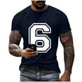 thumbnail image 2 of UQJfacai Mens Graphic Tees Fashion Number Print Short Sleeve Crewneck T-Shirts Summer Casual Stretch Basic Shirts Tops S-3XL, 2 of 6