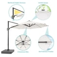 thumbnail image 4 of FLAME&SHADE 11ft Offset Patio Umbrella,Solar Power Round Canopy Umbrella with Aluminum Frame and Base/Stand for Garden,Poolside and Market,White, 4 of 7