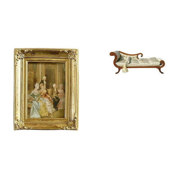 Marco de fotos,Soporte para marco de fotos de resina,colgador de tarjetas,Sofá en miniatura para muñecas,Muebles de casa de muñecas a escala 1/12,modelo de sofá de madera,decoración,1/12