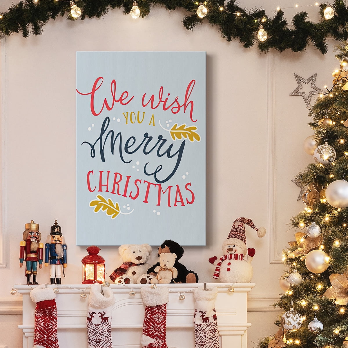 We Wish You - Light Blue- Gallery Wrapped Canvas