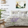thumbnail image 5 of Purple Lavender Full Size Comforter Set, Vintage Letter Texture Flowers Floral Bedding for All Seasons, 4 Pcs Bed Set, 1Quiltcover (86"x86") ,1Sheet(80"x116"), 2Pillowcases (30"x20"), 5 of 9