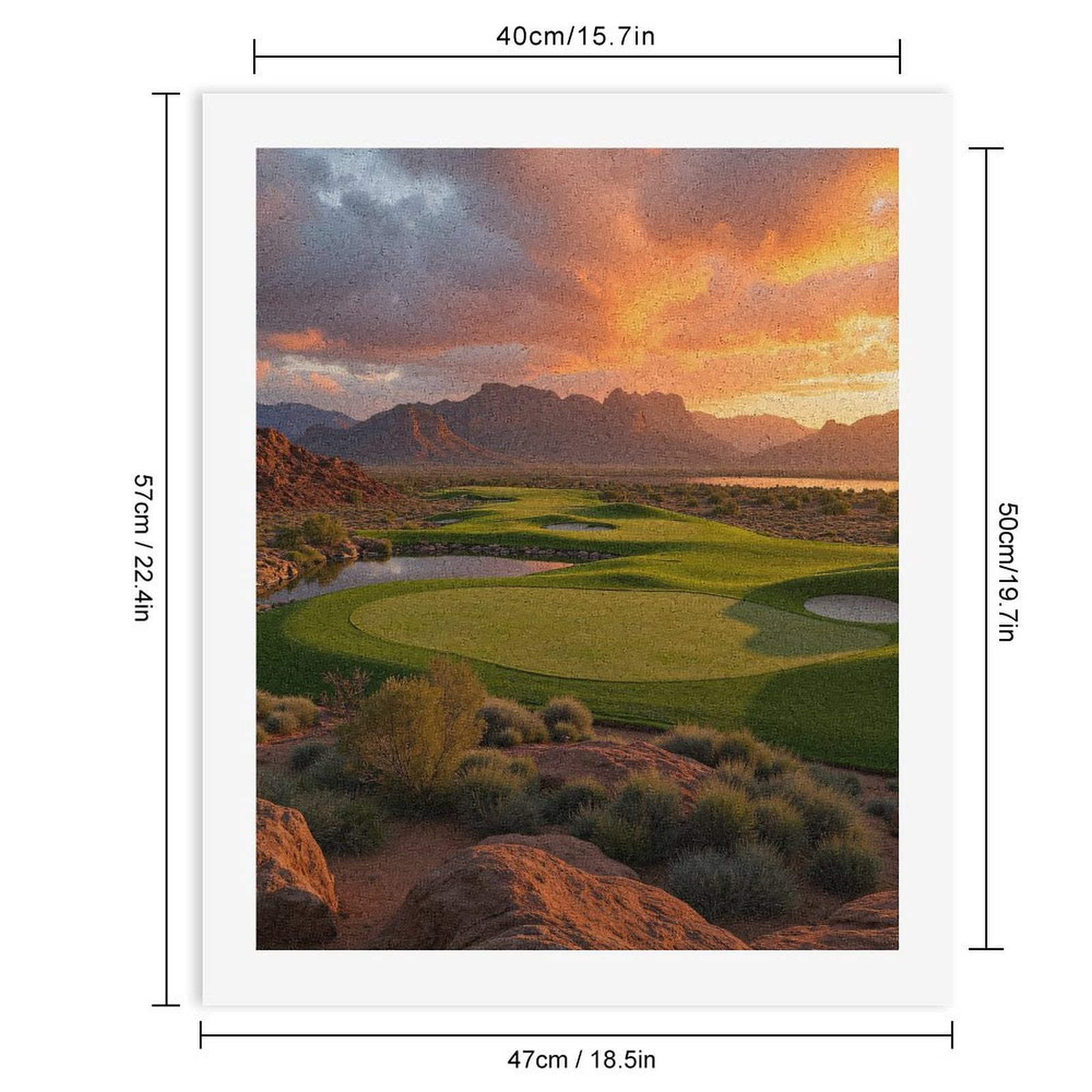 Paint By Numbers Kit for Adults Beginner - Golf Course Sunset Landscape DIY Canvas Painting Kits for Adults, Frameless Paint By Number for Adults for Home Wall Decor 16x20 Inch