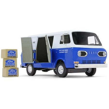 1960's Ford Econoline Van Blue with Three Boxes Ford Tractor Parts & Service 1/25 Diecast Model Car by First (Best Cheap Vpn Service)
