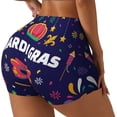 thumbnail image 2 of Fotbe Happy Mardi Gras Seamless Shorts, Womens Workout Shorts High Waist Stretch Booty Short for Gym/Yoga/Running/Biking-X-Large, 2 of 9
