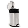 thumbnail image 4 of Bote de basura redondo con pedal, acero inoxidable cepillado, 4,5 L, 4 of 6