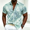 thumbnail image 2 of xfsWaSs Men's Hawaiian Shirt Short Sleeve Mens Shirts Tropical Print Button Down Shirts Summer Beach Shirt Casual Vacation Tops Versatile Blouse, 2 of 4