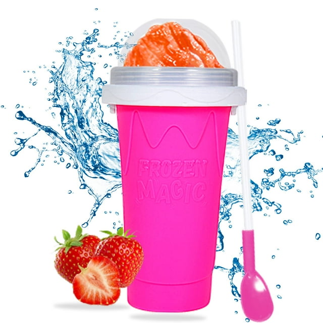 Tikapo® Slushy Maker Cup Tik Tok Stuff Slushie Maker Cup Slushie Máquina para hacer helados Frozen Magic Double Layers Slushie Squeeze Cup - Azul