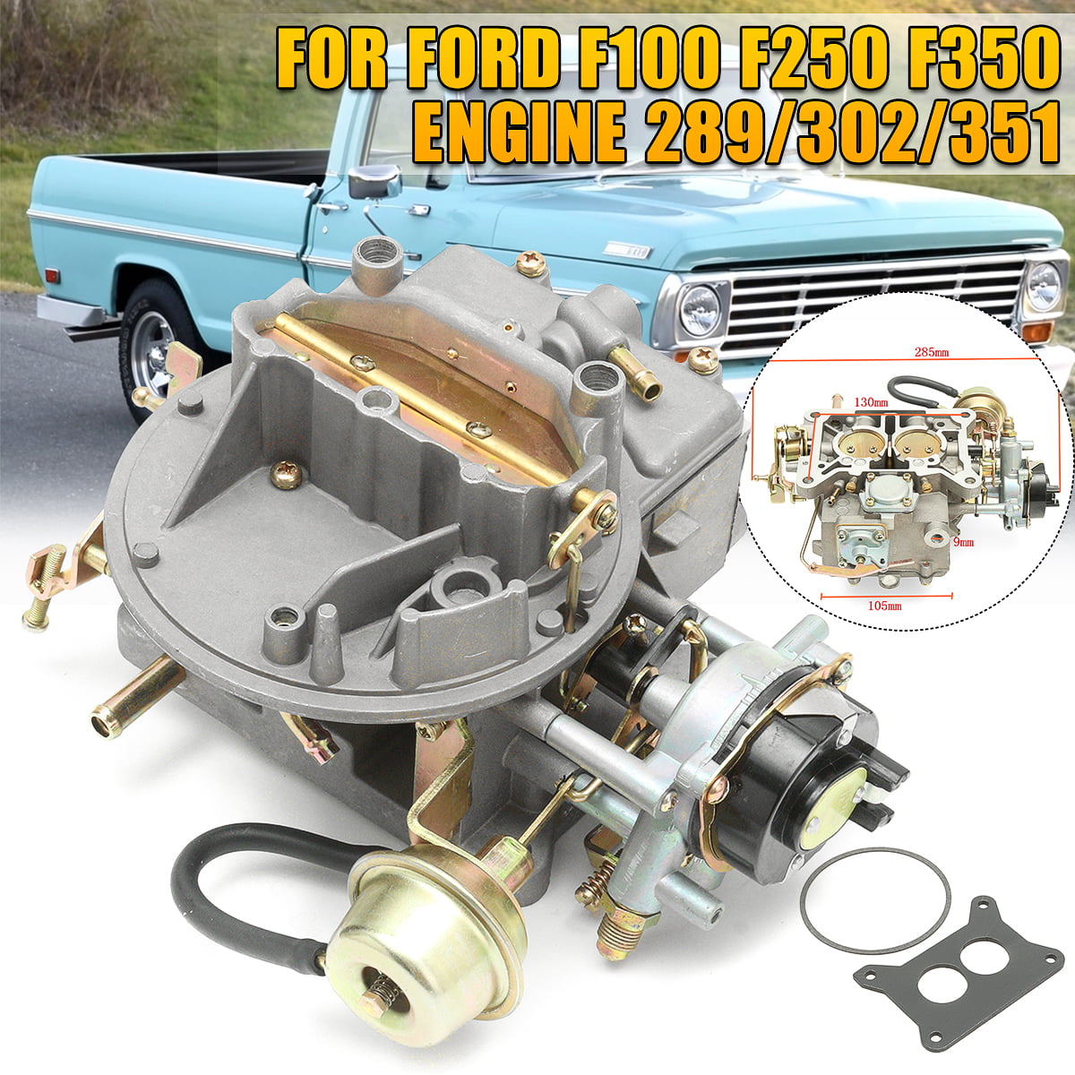 2 Barrel Carburetor Carb 2100 FOR Ford F-150 F-250 F350 289 302 351Cu JEEP 360Cu 
